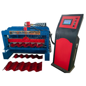 Big Span Glazed Roof Tile Roll Forming Machine